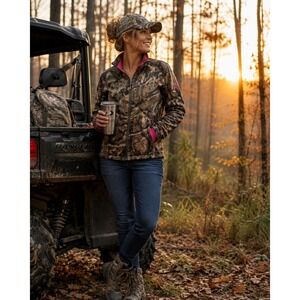 Mossy Oak‎ Break-Up Infinity Camo Softshell Jacket Pink Trim Womens Medium